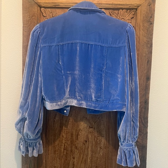 COPY - Velvet blue cinq a sept lightweight jacket - Picture 2 of 5